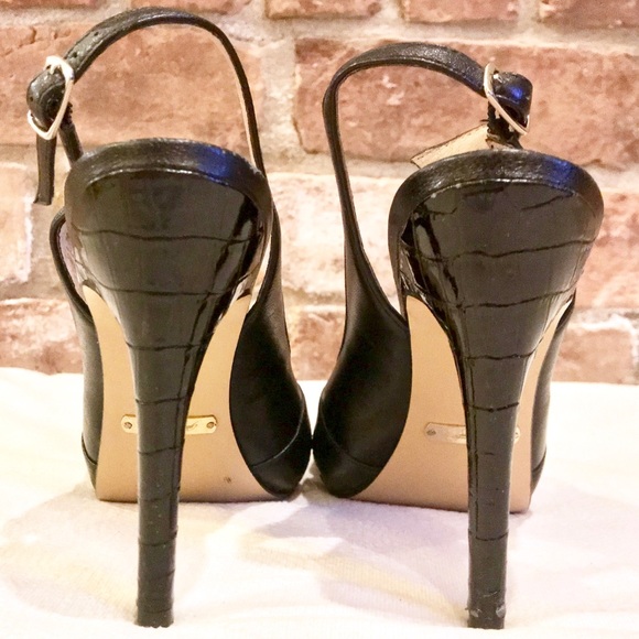 ABS Collection Black Slingback Stilettos - Sz 5.5 - Picture 5 of 8